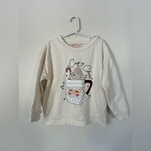 Elizabeth and Faith Kids Cream Santa Graphic Sweatshirt 6Y